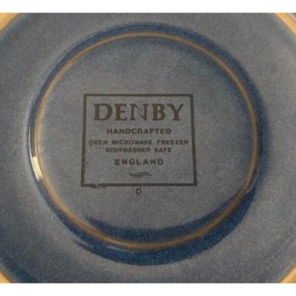 DENBY LANGLEY Imperial Blue Cup & Saucer Sets Set of 2  UK Pottery Dark Blue - Picture 6 of 6